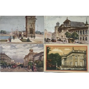 FOUR CARDS WITH VIEWS OF WARSAW
