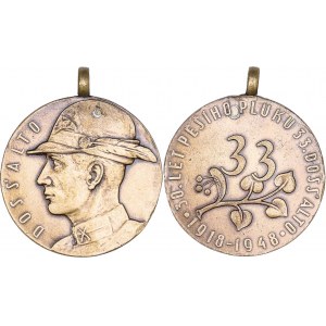 Czechoslovakia Commemorative Medal of the 33rd Infantry Regiment DOSS´ALTO 1948