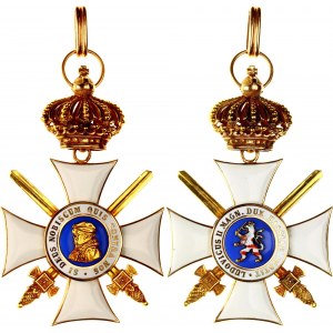 German States Hessen-Darmstadt Order of Philip the Magnanimous Commander Gold Cross with Crown and Swords 1881 - 1918