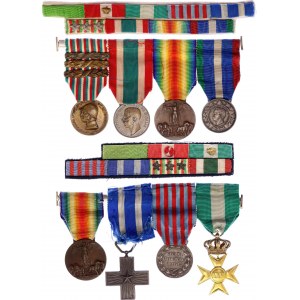 Italy Lot of 8 Medals & Bars for One Person 1900 - 1920