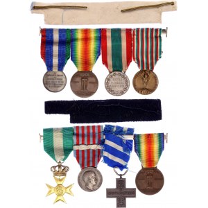 Italy Lot of 8 Medals & Bars for One Person 1900 - 1920