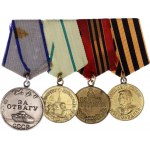 Russia - USSR Bar with 4 Medals by One Person 1944 - 1945