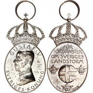Sweden Silver Medal for Merit in the Swedish Territorial Army 1922
