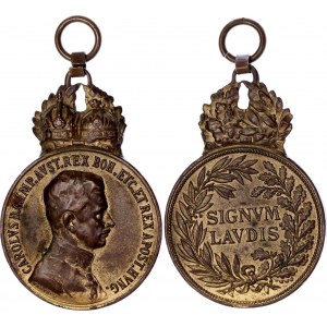 Austria - Hungary Bronze Military Merit Medal Signum Laudis 1917 - 1918