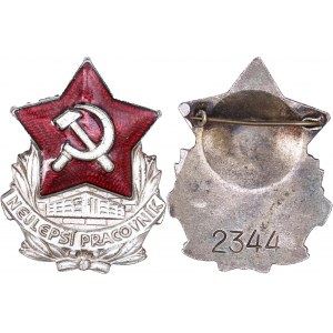 Czechoslovakia Badge The Best Worker 1950 - 1970