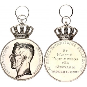 Sweden Royal Patriotic Society Long Service Large Medal 1949