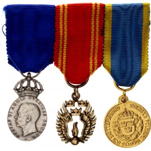 Sweden Medal Bar of 3 Miniatures 1973