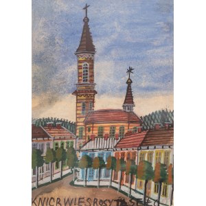 Nikifor Krynicki (1895 Krynica Zdrój - 1968 Folusz), Landschaft mit Kirche