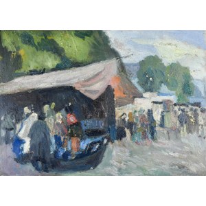 Stanisław Kamocki (1875 Warsaw - 1944 Zakopane), Fair in Krościenko, 1932.