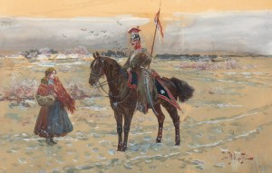 Jan Perdzyński (1869 Warszawa-1902 tamże), Ułan i dziewczyna