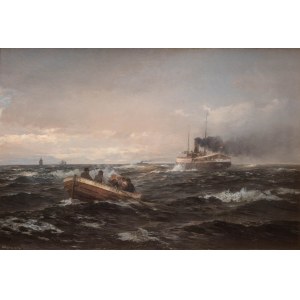 Anders Andersen-Lundby (1840 Lundby - 1923 München), Überfahrt von einem Dampfer
