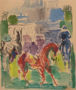 Eugeniusz Geppert (1890 Lwów - 1979 Wrocław), Dżokej na czerwonym koniu
