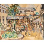 Antoni Kawałko (1938 Majdan Ruszowski - 2015 Kraków), Bazar w Dżakarcie-Tjikni, 1966 r.