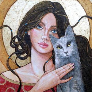 Joanna Misztal (geb. 1967), Meine graue Katze, 2022