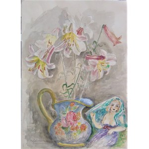 Maja (Maria)Berezowska(1895-1968),Lilien in einer Vase,1973