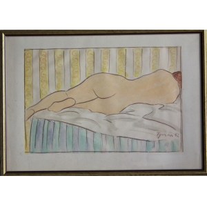 Tymon Niesiołowski(1882-1965),Lying nude,1952