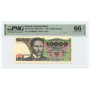 10.000 złotych 1988 - seria AF - PMG 66 EPQ