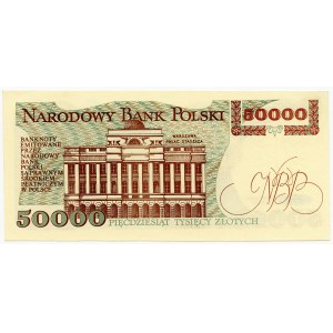 50.000 Zloty 1989 - Serie Y - interessante Nummerierung 0050099