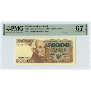 50.000 złotych 1989 - seria AN - PMG 67 EPQ