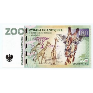 Zoo zberateľská bankovka - Uganda Giraffe- Zoolar .