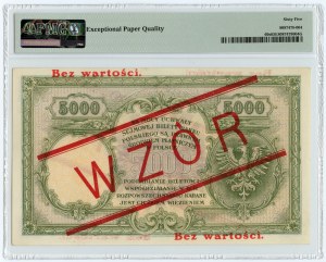 5.000 złotych 1919 - WZÓR - wysoki nadruk - PMG 65 EPQ