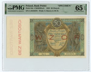 50 złotych 1925 - seria A - PMG 65 EPQ - WZÓR / SPECIMEN