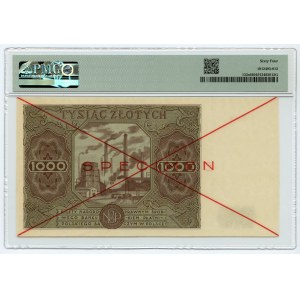 1,000 zloty 1947 - Series A 1234567 - MODEL - PMG 64