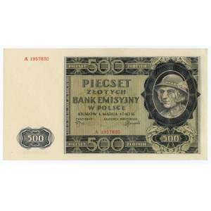 500 zlotých 1940 - série A