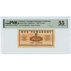 PEWEX - 5 Cents 1969 GA Serie - PMG 55
