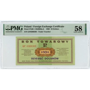 PEWEX - 10 dolarów 1969 - seria GF - PMG 58