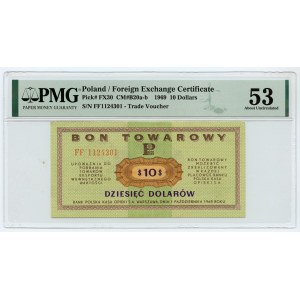 PEWEX - 10 dolarów 1969 - seria FF - PMG 53