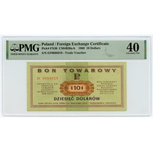 PEWEX - 10 dolarów 1969 - seria Ef - PMG 40