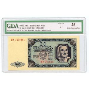 20 złotych 1948 - seria HZ - GDA 45