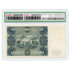 500 złotych 1947 - seria M - GDA 6 NET