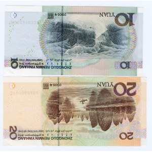 CHINY - 10+20 Yuan 2005 zestaw 2 sztuk banknotów