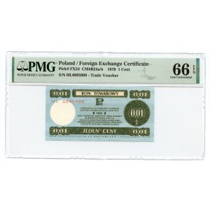 PEWEX 1 cent 1979 (mały) seria HL - PMG 66 EPQ