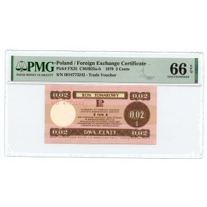 PEWEX 2 Cents 1979 (groß) HO-Serie - PMG 66 EPQ - 2.