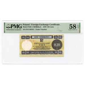 PEWEX 20 centów 1979 (mały) seria IN - PMG 58 EPQ