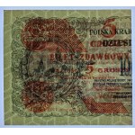 Bilet zdawkowy - 5 groszy 1924 - lewa połowa - PMG 64 EPQ