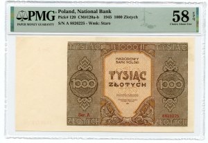 1.000 złotych 1945 - seria A - PMG 58 EPQ