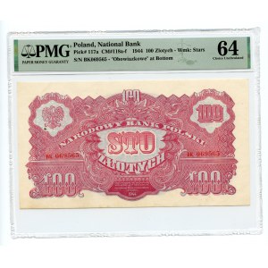 100 złotych 1944 - ...owe seria BK - PMG 64