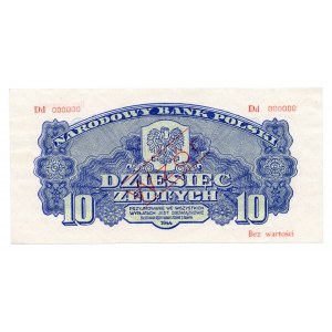 10 złotych 1944 - ...owe - seria Dd 000000 WZÓR