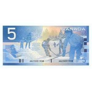 KANADA - 5 USD 2002 Bank of Canada - autogram dizajnéra Czeslawa SLANIHO