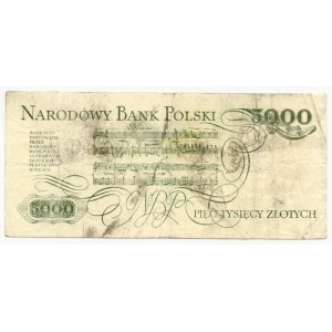 5000 Zloty (1982 - 1988) - manipulierte Banknote