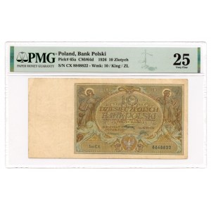 10 Zloty 1926 - Serie CX - seltener Jahrgang - PMG 25