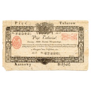 5 talarów 1810 - Wzór biletu kasowego - No 12345 Lit. C. 67890