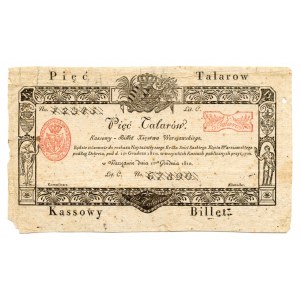 5 thalers 1810 - Cash ticket pattern - No 12345 Lit. C. 67890