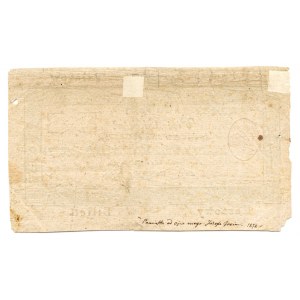 5 tolarů 1810 - vzor pokladního lístku - č. 12345 Lit. C. 67890
