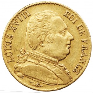 FRANCJA 20 franków 1815 (A) Paryż - Au 90, waga 6,39 g.