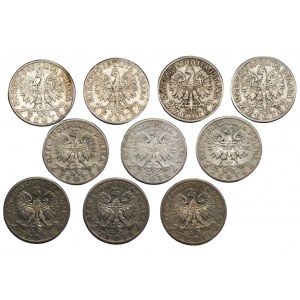 2 złote (1933-1934) Głowa Kobiety - Zestaw 10 sztuk monet
